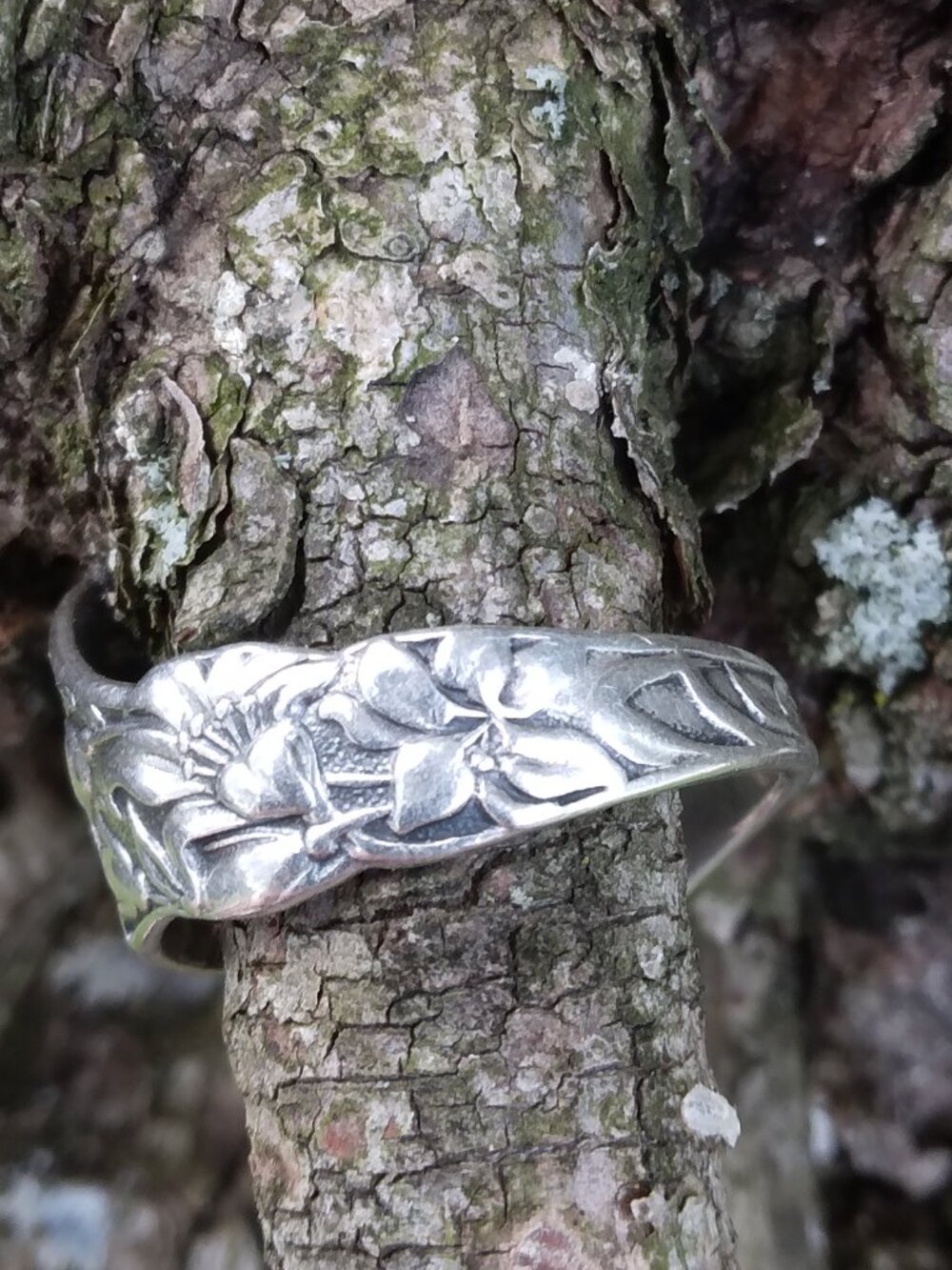 Vintage Sterling Silver Cross Spoon Ring Size 7 - Picture 3 of 12